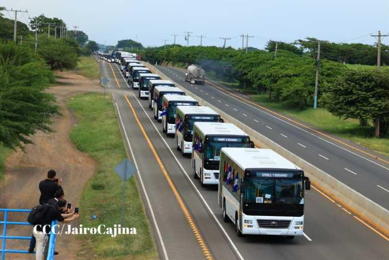 250 kínai Yutong busz érkezett Nicaraguába csütörtökön