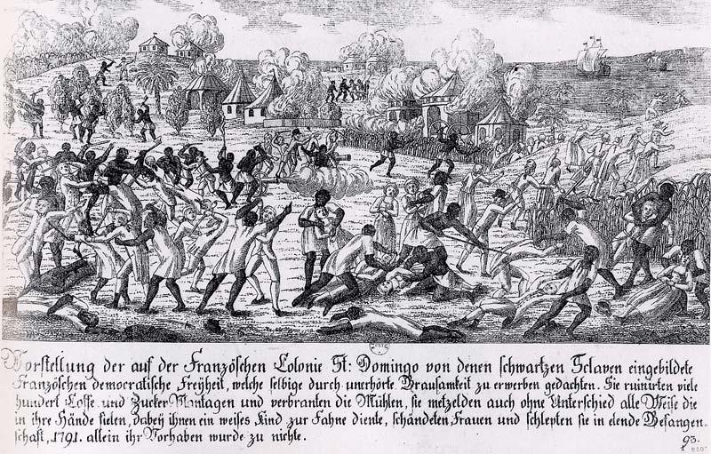 Történelmi illusztráció az 1791-es haiti forradalomról