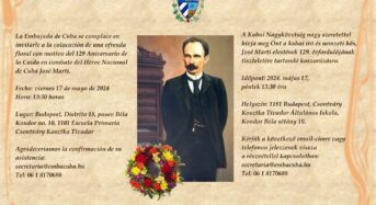 Meghívó José Martí tiszteletére tartandó koszorúzásra