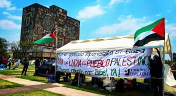Mexikói és Costa Rica-i diákok tiltakozó táborokat hoztak létre Palesztináért