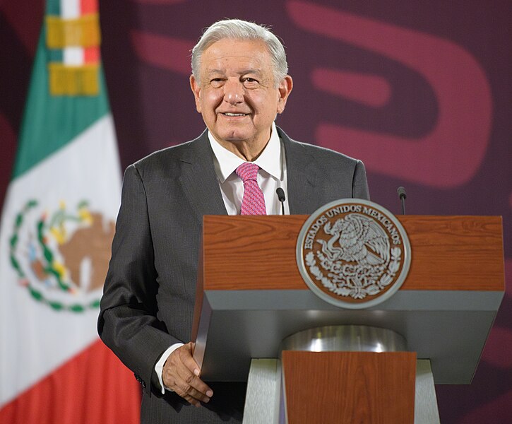 Andrés Manuel López Obrador mexikói elnök sajtótájékoztatón