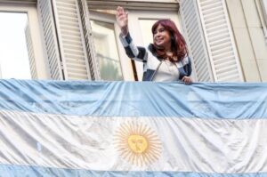 Cristina Kirchner Buenos Airesben újévi beszéde közben