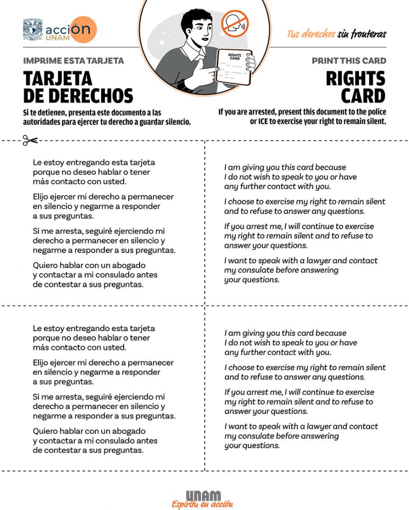 „Tarjeta de derechos/jogkártya” a papírokkal nem rendelkező migránsok számára az Egyesült Államokban