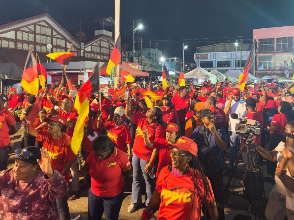 A PPP/C támogatói a párt zászlóival