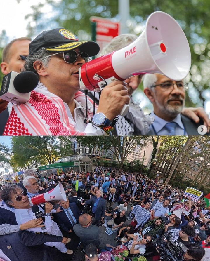 Gustavo Petro a New York-i tüntetésen