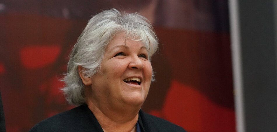 Aleida Guevara egy konferencián Újdelhiben