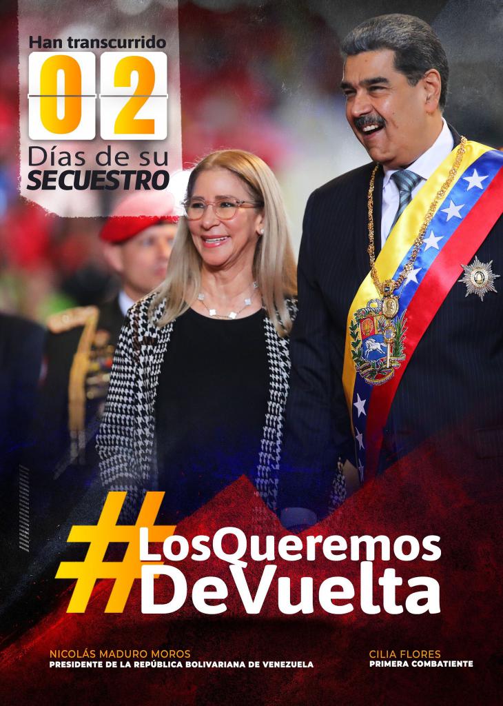 Az Egyesült Államokban vád alá helyezett Maduro és Flores szabadon bocsátását és hazatérését követelik Venezuelában