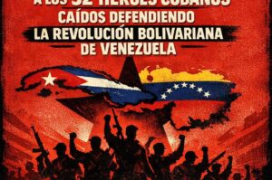 Emlékplakát a Venezuelában elesett 32 kubai tiszteletére