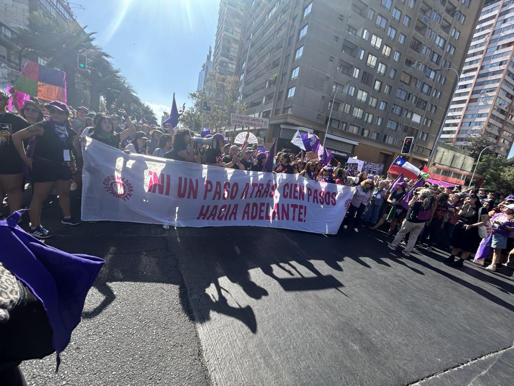 „Egy lépést sem hátra, 100 lépést előre” – ez volt a mottója a március 8-i tüntetésnek Santiagóban
