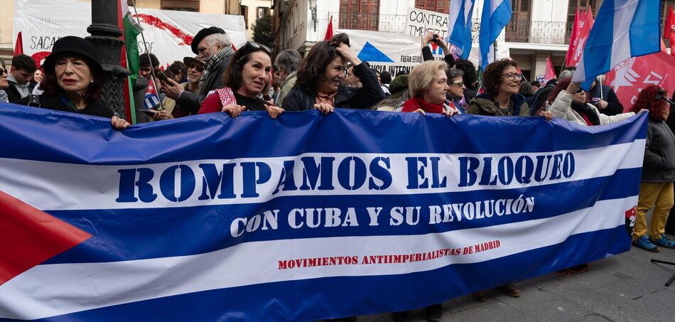 Tiltakozás a folyamatos amerikai blokád ellen (Madrid, 2026. március 1.)