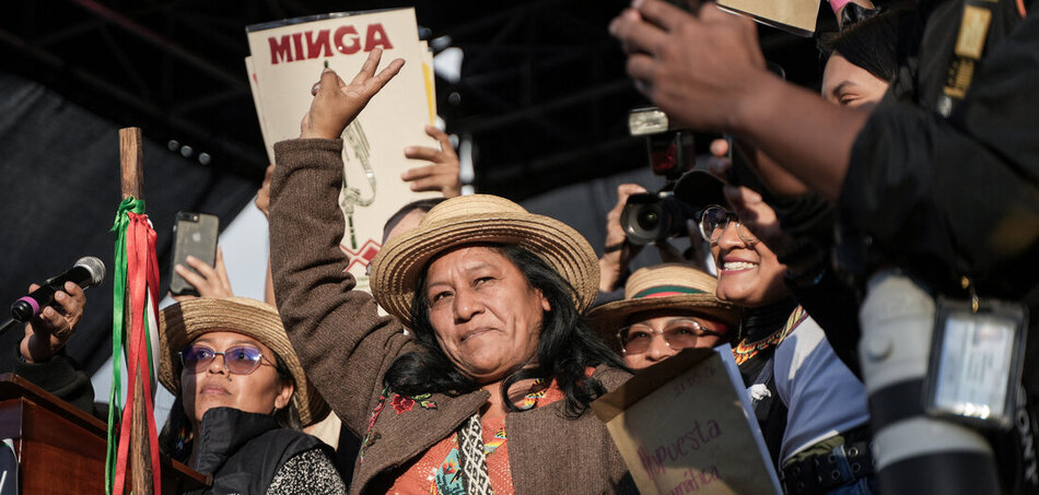 A Minga-felkelés vezetője, és talán a jövőben az országé is: Aída Quilcué szavazatokat gyűjt Bogotában