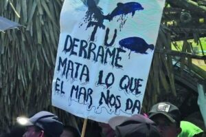 Halászok Veracruzban tiltakoznak a Mexikói-öbölben történt olajszennyezés következményei ellen